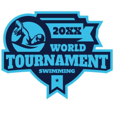 Tournament World  Swimming logo template Miniatura